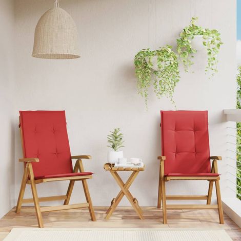 Gartenstühle mit Kissen 2 Stk. Massivholz Teak (1/5)