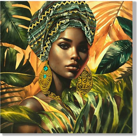 Quadro Etnico Africano per Decorazione Murale, Arte Contemporanea, Stile Unico, Ideale per Soggiorno e Camera da Letto