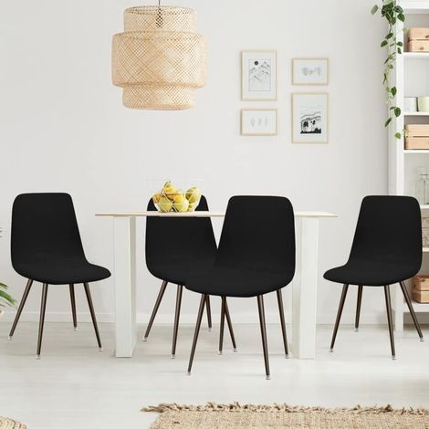 Noir Lot de 6 Moderne Housse de Chaise de Salle à Manger Lavable Universel Couverture de Chaise de Cuisine Décor de Cuisine Maiso