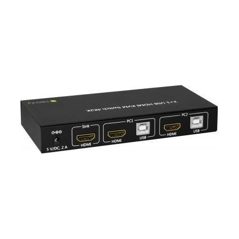Commutatore KVM Techly IDATA-KVM-HDMI2U 2 Porte HDMI e USB 4Kx2K, Risoluzione 3840x2160, Nero (1/3)