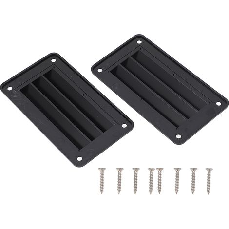 2 pièces Bouche d'aération RV Professionnelle Grille de Ventilation Salle de Bain Bureau Sortie d'Air pour Bateau Yacht Maison Noir (1/5)
