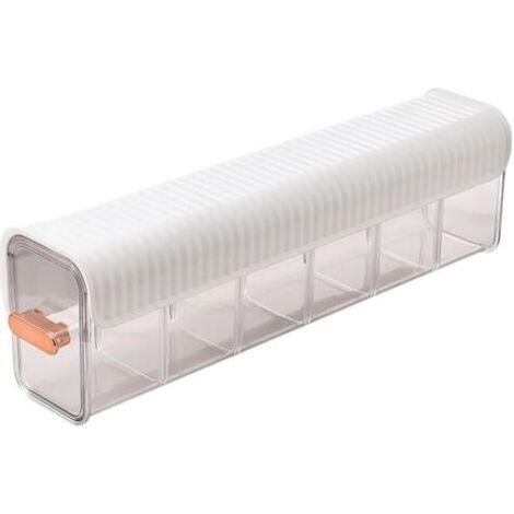 Boîte de rangement murale transparente à 6 compartiments, pas besoin de percer de trous, adaptée aux chaussettes, sous-vêtements, vêtements, vêtements, cravates (1/5)