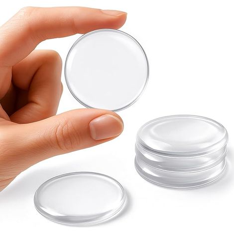 Butées de porte Protection de poignée de porte murs Protection murale Butées de porte murs Protection murale ronde silicone transparent réutilisable (4 cm) (1/5)