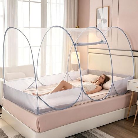 Moustiquaire pour lit, 190 x 90 x 90 cm, avec fermeture éclair, pliable, portable, pour lit, voyage, lits superposés, dortoirs, camping en plein air