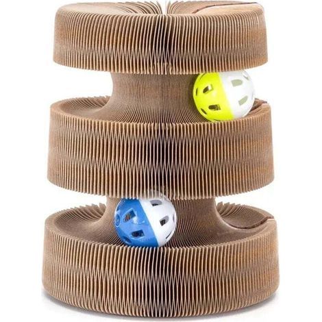 Carton à gratter Cat Arbre à chat 3 en 1 marron (1/5)
