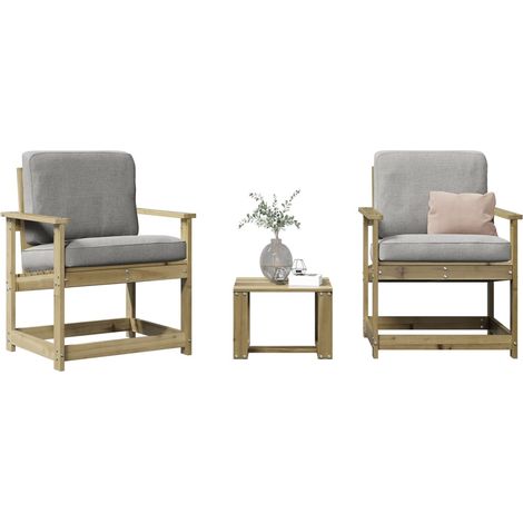 3-tlg. Garten-Lounge-Set Kiefernholz Imprägniert (1/5)