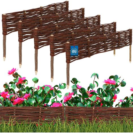 KOTARBAU® Clôture de jardin en palissade, bordure en osier, lot de 5, 60 x 10 cm (1/5)