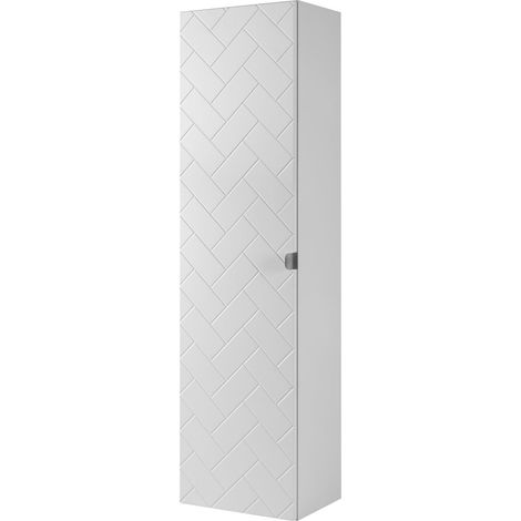 Mobile bagno, Bianco opaco, 35 x 136 x 27 cm, maniglie argento (1/5)