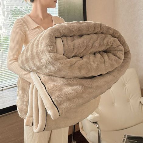 Couverture Plaid Polaire en Flanelle,200x230 cm Plaid Doux et Léger pour Canapé, Chambre, Couverture Chaude et Confortable,Kaki (1/5)