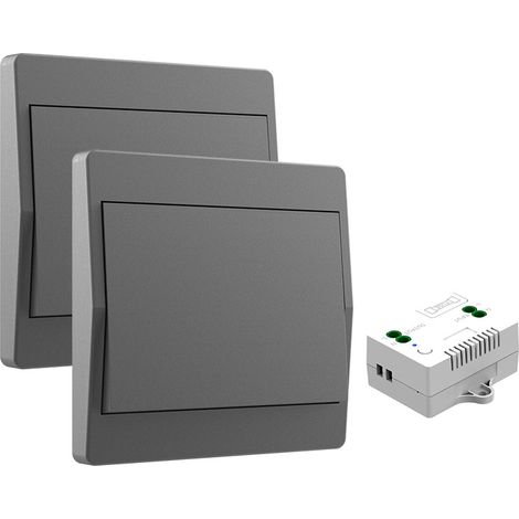 Wireless Home Lighting Switch – Battery-Free, Easy Installation, Gray (1/5)