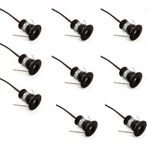 2024 Noir 9pcs Mini 12v 1w LED Spots encastrés au plafond IP65, 3000k (120, Blanc chaud). (1/4)