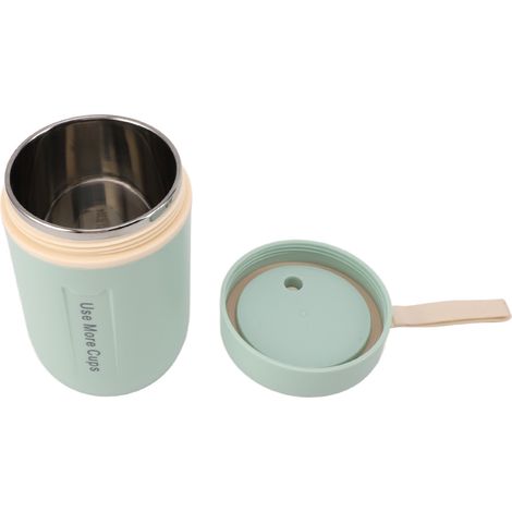 Bocal alimentaire isotherme de 600 ml avec couvercle de sécurité et cuillère, en acier inoxydable 304, étanche, pour enfants (garçons et filles), vert menthe. (1/5)