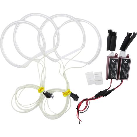 4pièces Feux de Jour à LED pour Voiture Ampoules Anneaux Lumineux Angel Eyes Clignotants et Feux de Position