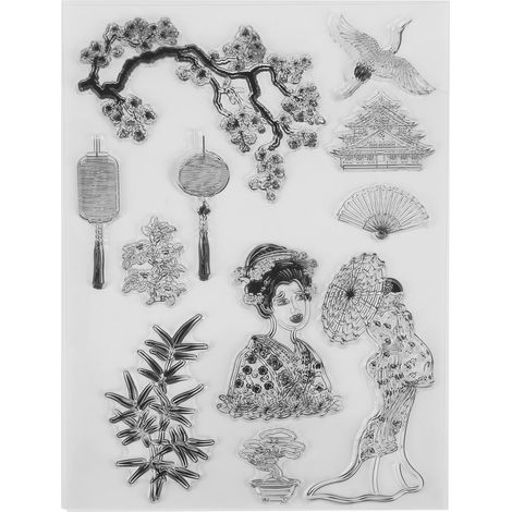 Clear Stamps Paste Repeatedly DIY Clear Imprint TPR Card Making Stamps for Envelope Greeting Card (1/5)