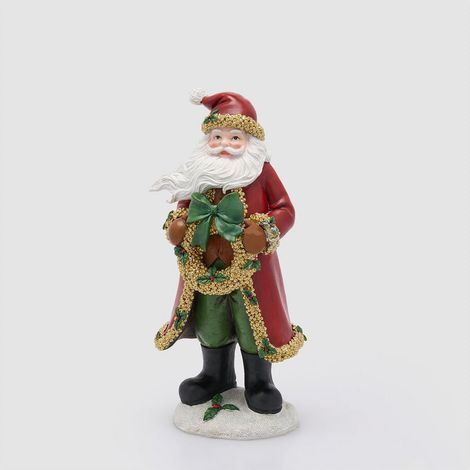 Babbo Natale decoro natalizio con Ghirlanda 17x16xH37 cm EDG