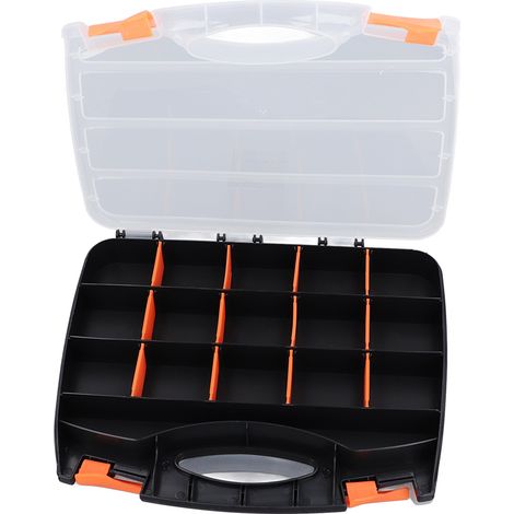 Ortviai Boîte de Rangement Double Face pour Composants Électroniques et Vis – Diviseurs Amovibles, PVC Transparent