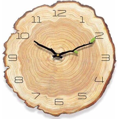 Horloge murale rétro en bois, horloge murale antique sans tic-tac, horloge murale de style campagnard rétro, horloge murale silencieuse et minable pour petit salon (1/5)