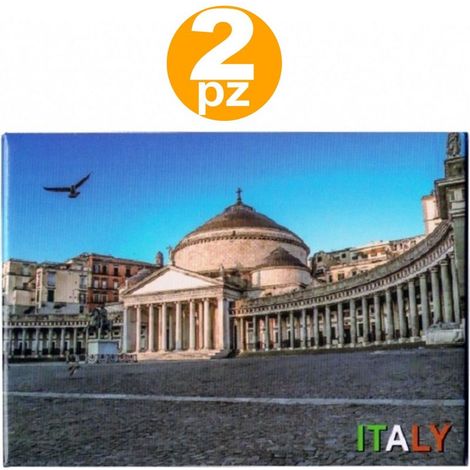 2pcs Magnet Souvenir Piazza Plebiscito Naples Monuments Plastique Aimant Frigo