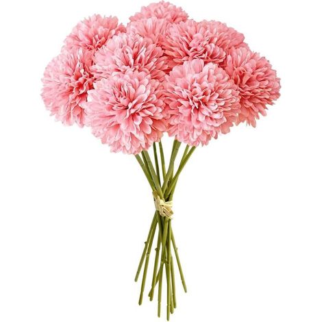 Artificielles Hortensia Fleurs 12 Pièces Fleurs Artificielles en Boule de Chrysanthème Soie Hortensia Bouquet Fleurs Artificielles,pour La Maison Garden Party Office Décoration(Rose) (1/5)