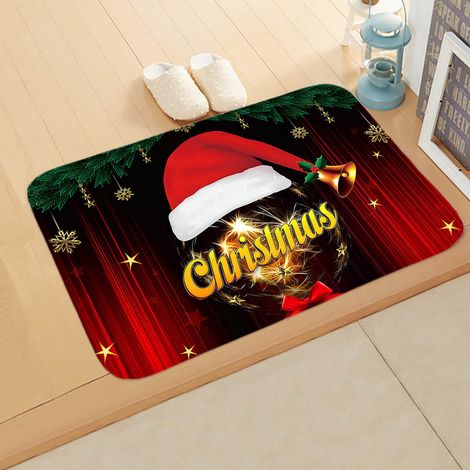 Tapis De Sol - Tapis Antidérapant Pour Porte D'Entrée Cuisine Salle De Bain - 40 X 60 Cm - Motif De Noël (1/2)