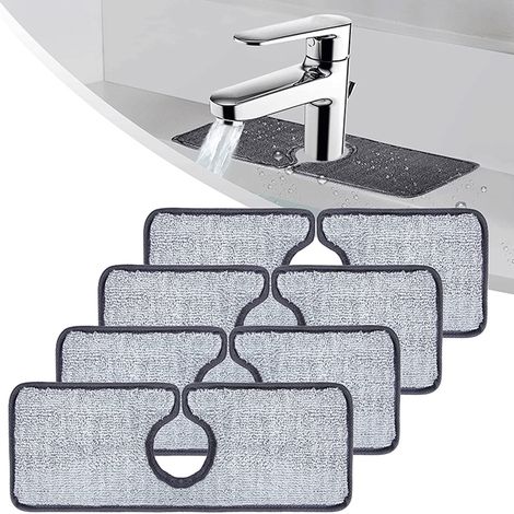 Tapis Pour Robinet - Microfibre Absorbant Anti-dérapant Résistant Aux Déchirures - Pour Évier Cuisine Salle De Bain - 37,5 x 14 cm (1/5)