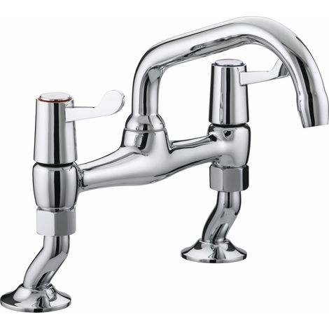 Bristan Lever Pillar Bridge Sink Mixer with Ceramic Disc Valves Chrome Plated (1/2)