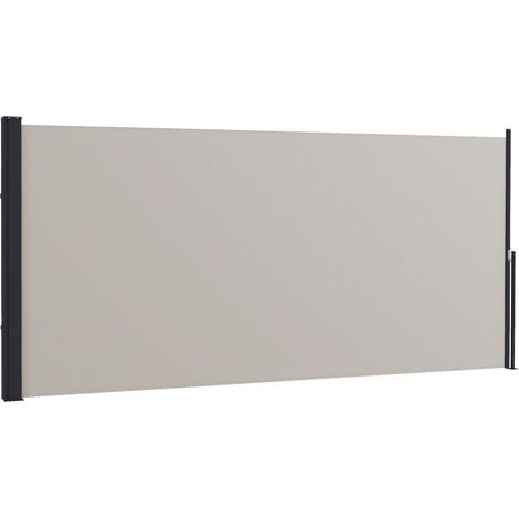 Seitenmarkise Ausziehbar, 300 X 140Cm Gartenmarkise, Sichtschutzwand Mit Uv-Schutz, Windschutz, Metall, Polyester, Hellgrau
