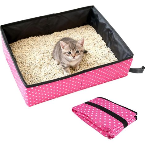 Lettiera per gatti, 40 x 30 x 13 cm, leggera e portatile. (1/5)