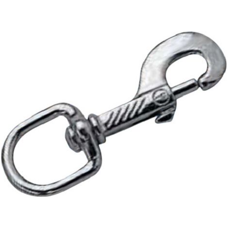Mousqueton à pompe 80mm acier nickelé - CHAUBEYRE - 8049002