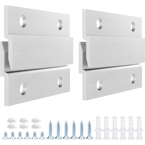 Kit de fixation murale à crochets en Z en aluminium pour tableaux, miroirs, panneaux, œuvres d'art, armoires et tableaux blancs (5,1 cm - 1 paires) (1/5)