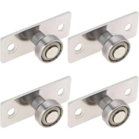 Guide de sol métallique pour portes coulissantes avec rouleau à billes, 4 pièces