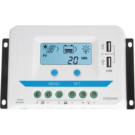 10A-30A 12V/24V PWM-Solarladeregler mit LCD-Bildschirm und zwei USB-Anschlüssen VS1024AU (1/5)