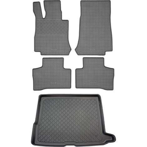 Set di tappetini in gomma per auto e tappetino per bagagliaio per Mercedes GLC X253 SUV (5 porte) dal 09.2015 (1/5)