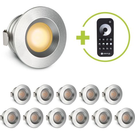 Einbaustrahler Mini flach Torino 3W 2700K IP44 - Farbe: silber - Anzahl: 12x
