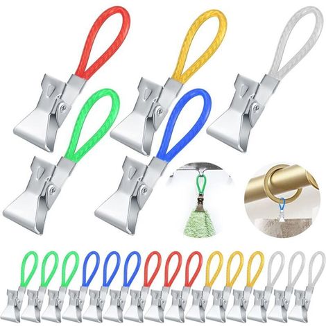 CSPARKV 20PCS Pince Torchon Crochet Torchons, Clip de Rangement de Torchon de Cuisine en Métal, Clips Torchon Multicolores, Pinces Torchon à Suspendre Multifonctionnels pour Cuisine et Salle de Bain (1/4)