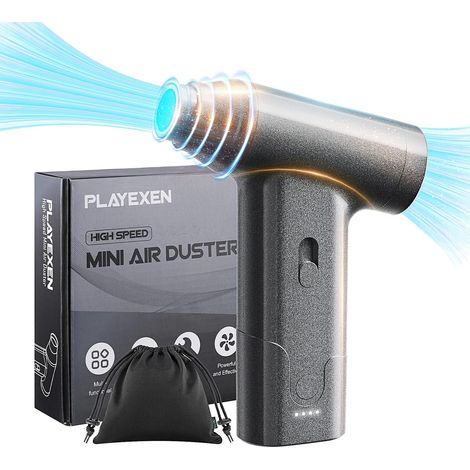 Souffleur PC Air Comprimé 110000 TR/Min de Mini Souffleur sans Fil Puissant électrique Dépoussiérants Batterie 2000mAh2 Soufflette Air Comprimé Duster Kit de Nettoyage pour Clavier Voiture PC (1/5)