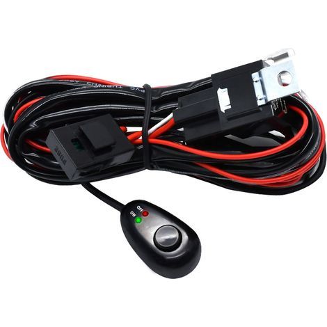 ZJchao Kit de Faisceau de Câblage à Barre Lumineuse LED 300W Universal Seize AWG avec Relais 40a 40a sur les Véhicules Hors Commutation (Type 2). (1/5)