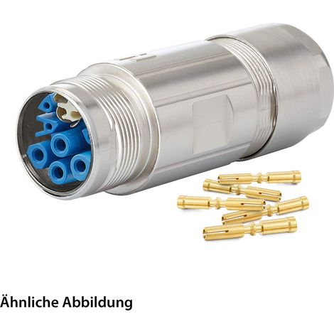 HUMMEL SET inkl. Kontakte M23 Hybrid Kupplungssteckverbinder, Crimpeinsatz gerade Polzahl 3+4+4+PE, Buchse Klemmbereich 11,0mm - 17,0mm - 1 Stück