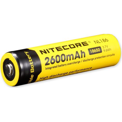 Batterie LiIon NITECORE 18650 NL1826, 4/3 A, 3,7 V-, 2600 mAh