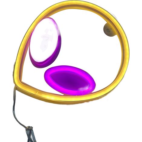 Panneau néon Alien LED en PVC, étanche, alimenté par USB, lumières pour fête, décoration murale de chambre à coucher, rose et blanc (1/5)