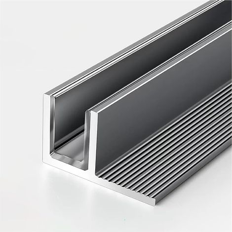 Rail de fixation en aluminium sans cadre pour paroi douche verre (1/5)