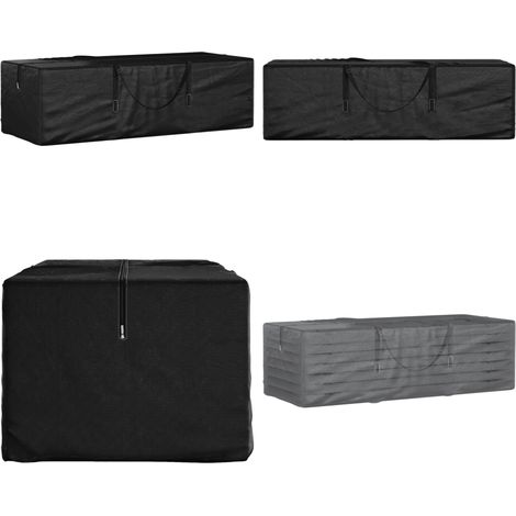 Sac de rangement pour coussins de jardin noir 135x40x55 cm PE - Sac De Rangement Extérieur - Housse De Coussin - Protection Coussin Jardin - Rangement Mobilier Jardin - Protection Pluie - Home & Livin (1/5)