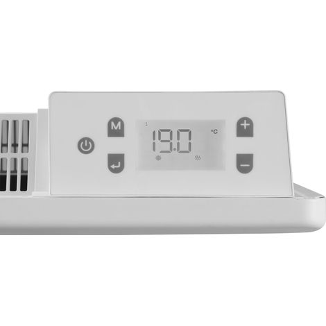 Drexon 748110- Radiateur céramique à inertie CONNECTE ELIO 1000W - 58,3 x 10.8 x 45.5 cm - Blanc (1/2)