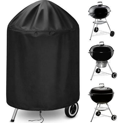 Housse ronde pour barbecue d'extérieur, imperméable, résistante à la poussière et aux UV, en tissu Oxford 420D, 77 x 90 cm (1/5)