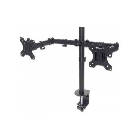 Manhattan Soporte doble para monitor negro metálico de escritorio