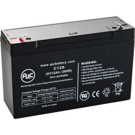 Batterie Panasonic 6V 10Ah 6V 12Ah Acide scellé de plomb - AJC-C12S-C-0-155093