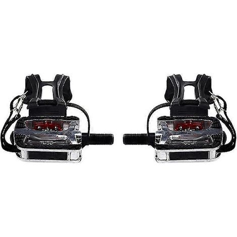 Pédales SPD pour vélo de spinning avec cale-pieds pour pédales automatiques, pédalier plateforme pour vélo d'appartement 9/1
