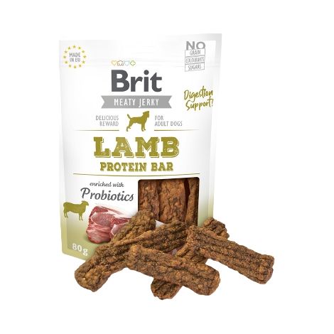 BRIT JERKY SNACK CHIEN FRIANDISES AGNEAU 80 G (8595602543700) (1/3)