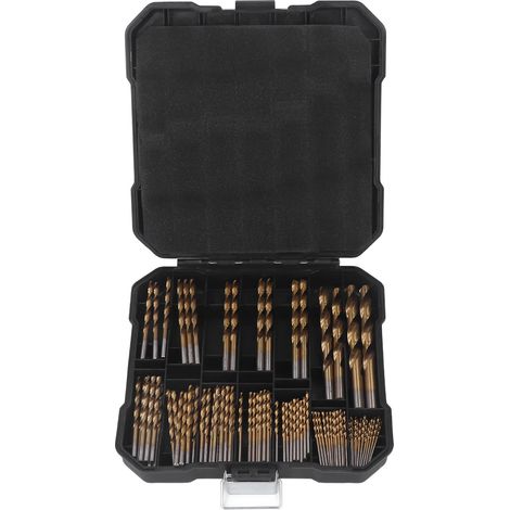 99 Pièces Forets HSS Set Revêtement Titane Acier Rapide pour Métal Bois Plastique 1/16 à 3/8 Pouce (1/5)