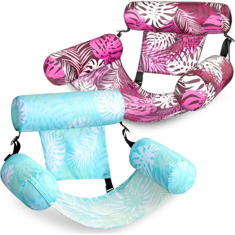 Bouées Gonflables pour Adultes, Lot de 2 Chaises Longues Flottantes, Piscine Gonflables pour Adultes, Chaise Flottante pour Fêtes, Été, Plage, Lac, Aquatique